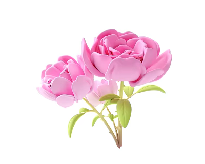 Modern flower rose pink rose cartoon rose rose rose rose rose rose rose rose rose rose rose rose flower 3d model