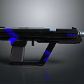 Futuristic Black Gun With Blue Glowing Accents Sleek Design And Metallic Finish 3d model
