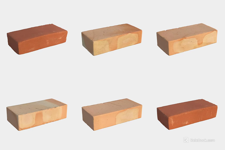Stone Wood Bricks With Natural Color Variations For Durable Building Materials 3d model