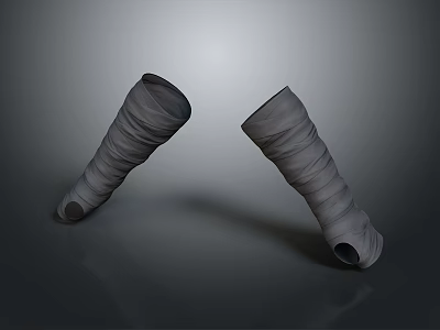 Character Creature Pair Of Gray Wrinkled Long Tube Limbs 3D Render 3d model
