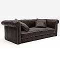 Modern Brown Inflatable Sofa With Armrests Soft Cushions And Upholstery 3d model