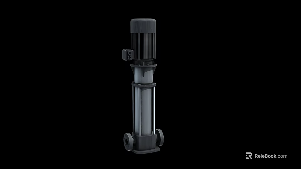 Industrial Vertical Multistage Centrifugal Pump With Stainless Steel Body And Motor 3d model 