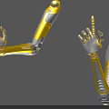 Futuristic Metallic Robotic Arm Design With Articulated Joints And Dynamic Gestures