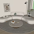 Modern Multiplayer Sofa Curved Sofa 3d model