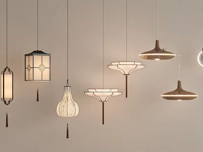 Elegant Diverse Hanging Chandeliers With Modern Traditional Designs And Tassels 3d model