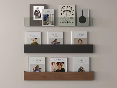 Wall Mounted Cabinets Display Books And Decor Pieces 3d model