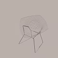 Modern Geometric Leisure Chair with Grid Design and Metal Frame Structure
