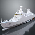 White Warship Featuring Hull Number 3163 Antennas Radar and Superstructure 3d model