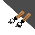 Elegant Modern Wooden Jewelry Keychains With Metal Accents And Engraved Text