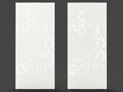 Modern Decorative Room Dividers With White Geometric Patterns For Interior Design 3d model