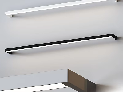 Modern White and Black Slim Linear Wall Mounted Wall Lights 3d model