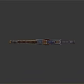 Futuristic Sci Fi Weapon With Gold Blue Accents And Scope Details 3d model