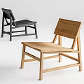 Contemporary Leisure Chair With Light Wooden Frame And Dark Upholstered Seat Design