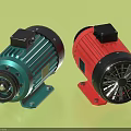 Green And Red High Performance Industrial Electric Motors In Industrial Equipment
