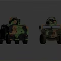Two Camouflage Military Vehicles With Roof Mounted Weapons And Tactical Design