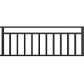 Black Metal Fence With Vertical Bars And Top Rail Structure Design