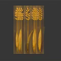 Golden Wheat Ears As Fresh Food Ingredient On Dark Background With Reflection