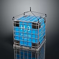Blue Cube Container With H₂O Potable Water Label In Metal Frame And Top Hook