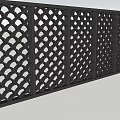 Modern Black Building Facade With Intricate Perforated Geometric Patterns 3d model
