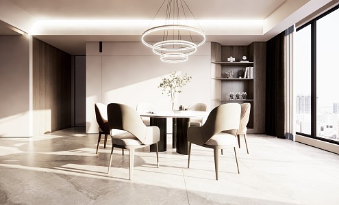 modern dining table and chair 3d model