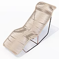 Stylish Modern Woven Beige Lounge Chair With Black Metal Frame Design