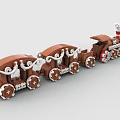 Building Blocks Train Toy Set Featuring Locomotive Carriages Decorative Wheels and Playful Design