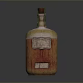 Decorative Orange And Gold Glass Bottle With Intricate Carvings And Embossed Labels For Home Decor