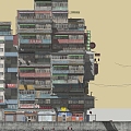 Industrial LOFT Residential Building Kowloon Walled Slum Cyberpunk Urban Residential Building 3d model