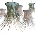 Unique Modern Chandeliers With Multiple Colorful Hanging Threads And Artistic Design 3d model