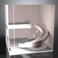 Contemporary Spiral Staircase With Glass Railings And Sleek Lines In Interior Design