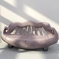 Stylish Modern Multi Person Sofa With Curved Design Leather Upholstery And Metal Legs