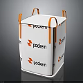 White Mesh Storage Basket With Orange Handles And Packem Logo For Organizing