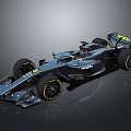 Black Formula Race Car With Sleek Aerodynamic Body And Yellow Tires
