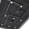 Modern Ceiling Design With Black Grid Lines And Recessed Lights 3d model