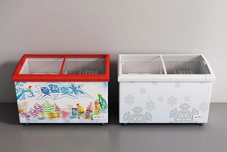 Freezer Refrigerator Ice-cream Cabinet Freezer Refrigerator Fresh-keeping Cabinet 3d model