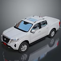 White Nissan Pickup Truck With Sunroof And Side View Design