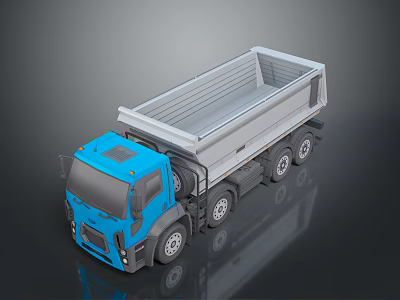Blue Heavy Duty Dump Truck With Gray Open Bed And Modern Design 3d model