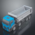 Blue Heavy Duty Dump Truck With Gray Open Bed And Modern Design