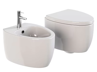 Modern White Toilet Design With Matching Basin For Contemporary Bathroom 3d model