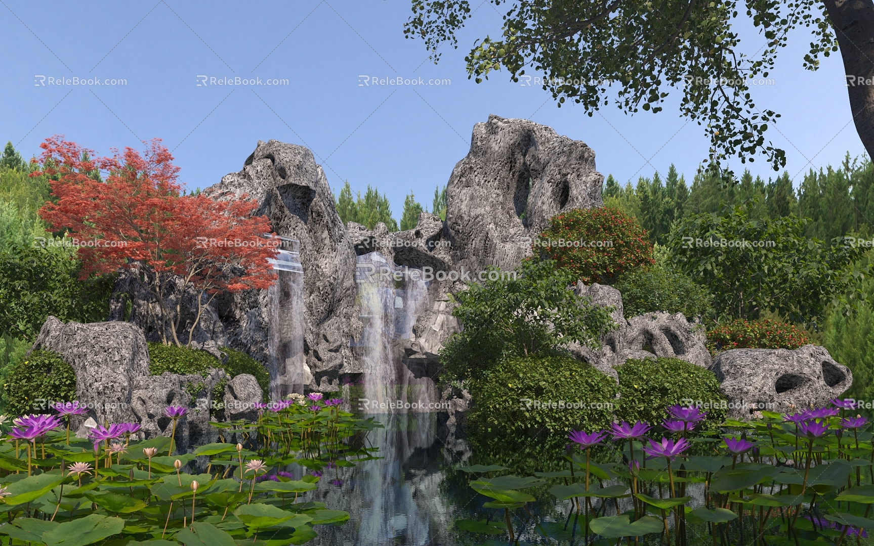 New Chinese rockery landscape sketch 3d model