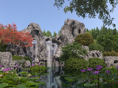 New Chinese rockery landscape sketch 3d model