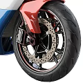 Sporty Modern Motorcycle With Red White Blue Colors