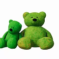 Green Plush Teddy Bear Garden Ornaments In Two Sizes For Decor
