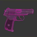 Vintage Metallic Pistol With Black Grip Shiny Surface And Classic Design