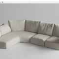 Modern L Shaped Upholstered Sectional Sofa Black and Beige Comfortable Design 3d model