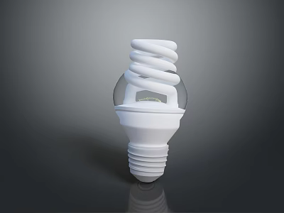 Modern Lighting Combination Featuring White Spiral Energy Saving Light Bulbs For Home Illumination 3d model