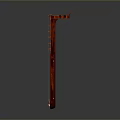 Traditional Red Wooden Pipa as Household Decorative Item with Intricate Patterns and Classic Craftsmanship