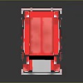 Red Blocky Pixel Art Car With Blue Windows And Front Grille 3d model
