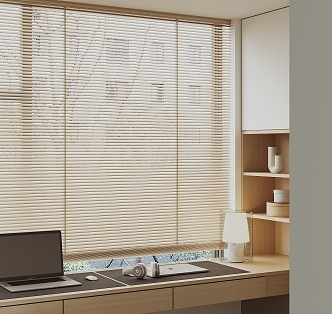 modern venetian blinds bamboo curtain 3d model