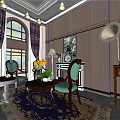 Green Upholstered Chairs And Coffee Table With Stained Glass Window Dark Brown Walls And Fireplace